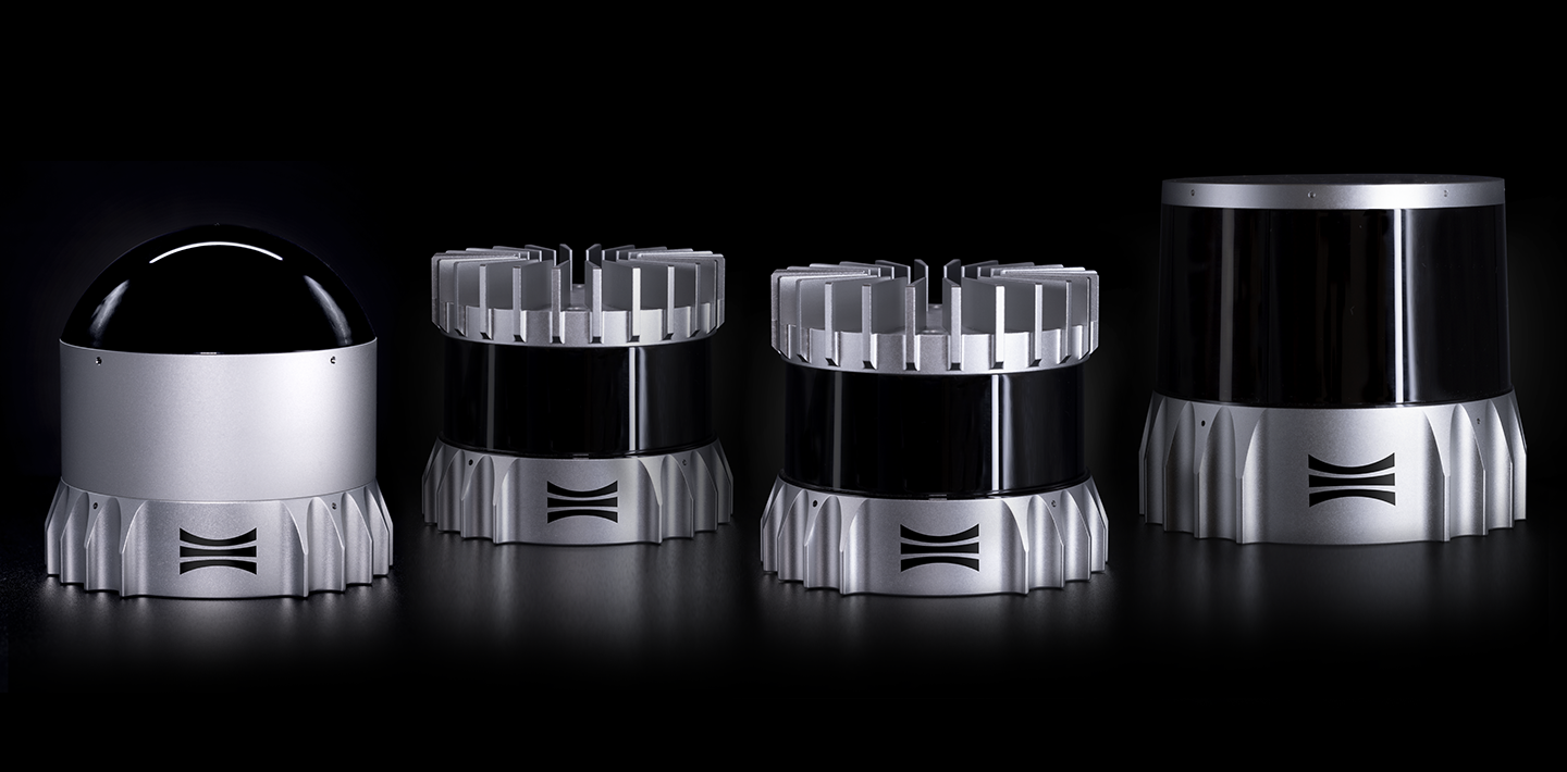 Ouster's REV7 OS series lineup of OSDome, OS0, OS1, and OS2 digital lidar sensors